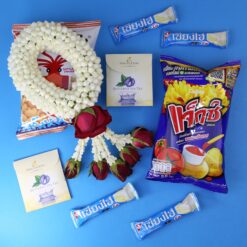 Thai blue snacks in Heap Brand theme box