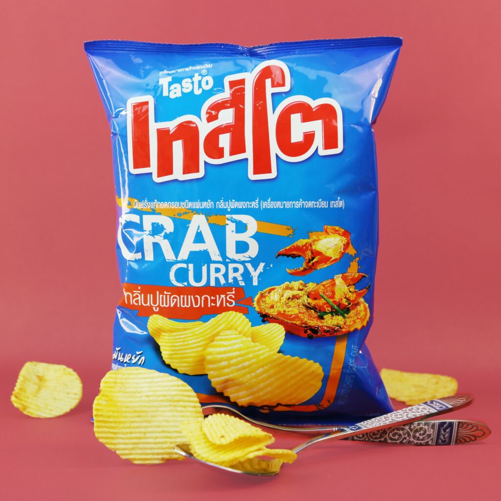 Crab curry flavored crisps
