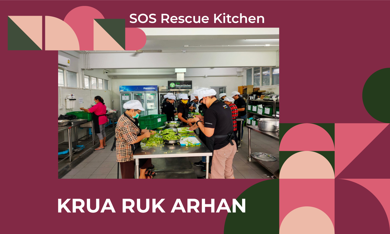 SOS rescue kitchen organised by Scholars of Sustenance foundation thailand to cook meals for those in need from surplus food