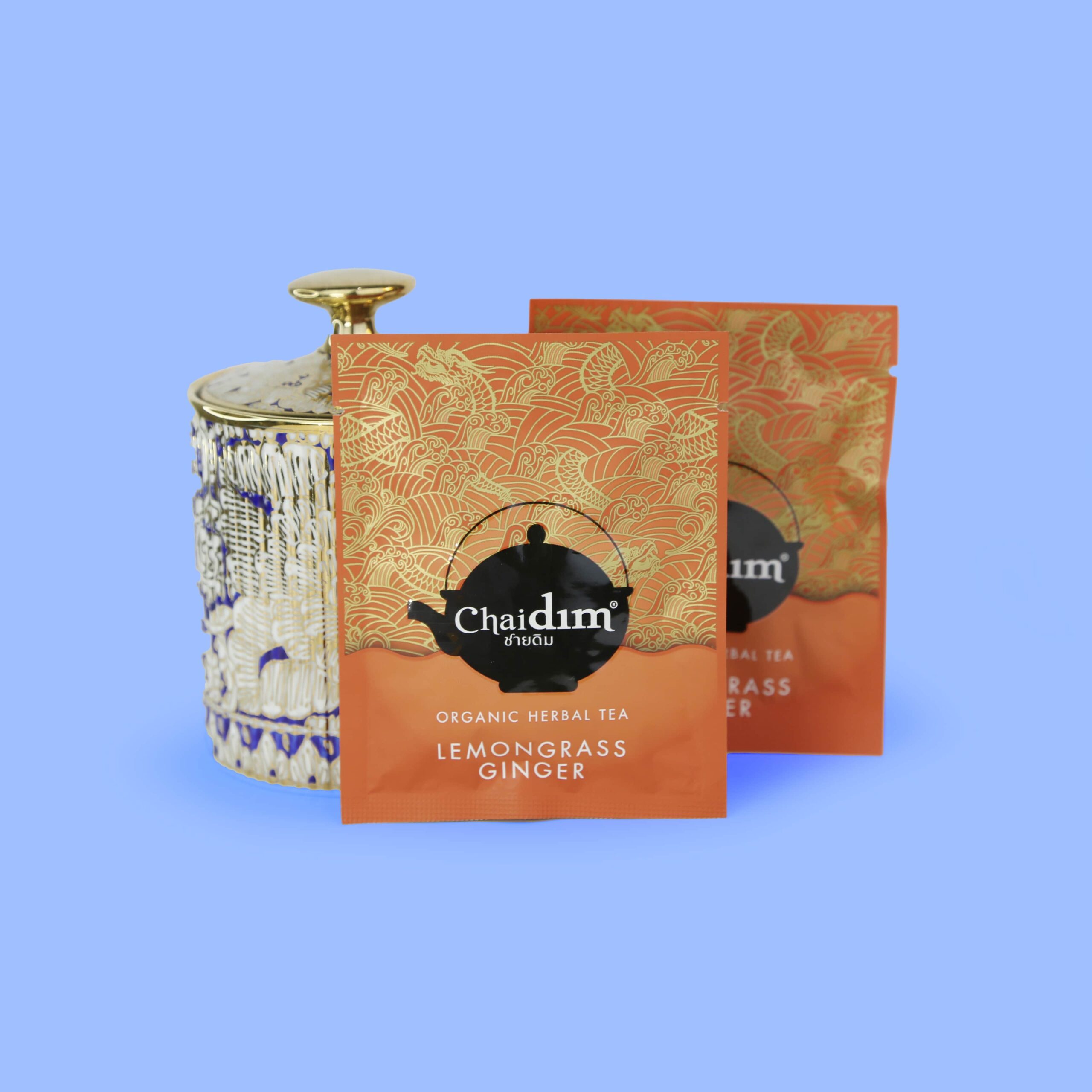 Chaidim Lemongrass ginger tea. Organic herbal tea made in Thailand