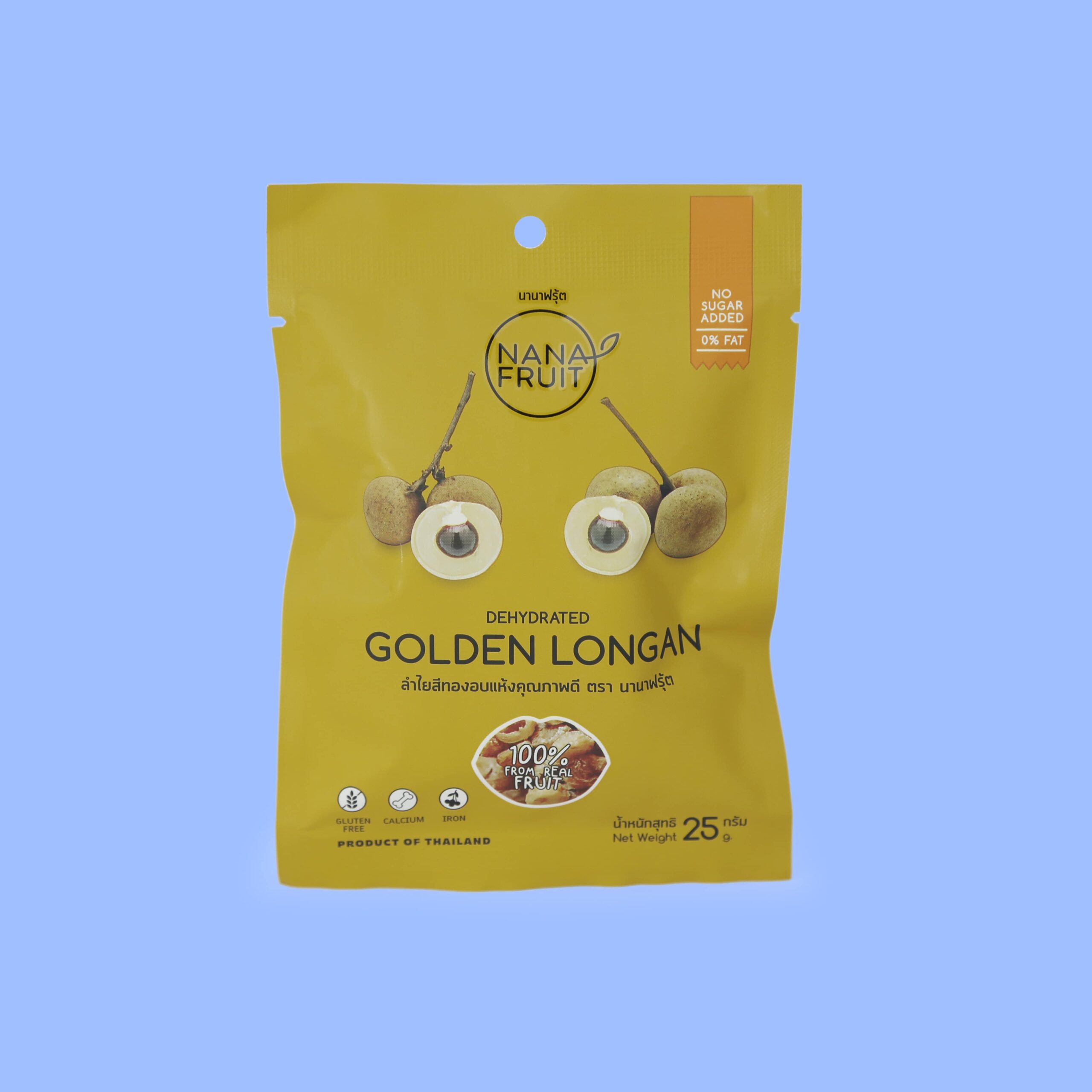 Nana fruit Dehydrated golden longan. Product of Thailand featured in Heap Brand Thai snack subscription box