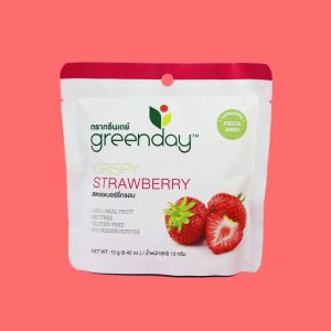 Greenday crispy strawberry. Freeze-dried strawberry from Thailand included in Heap Brand snack box