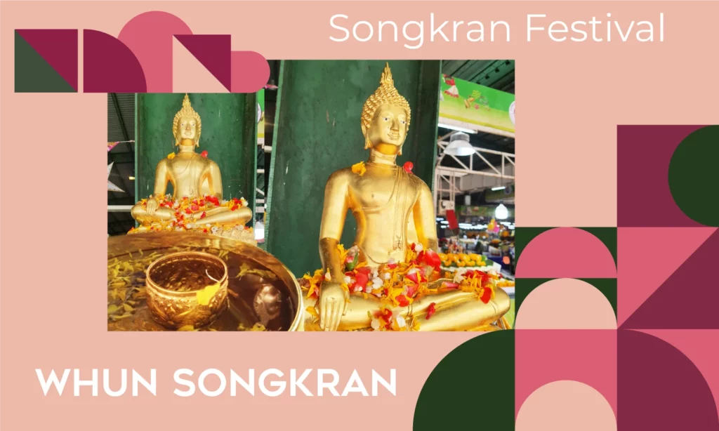 Thai songkran festival tradition of song nam pra